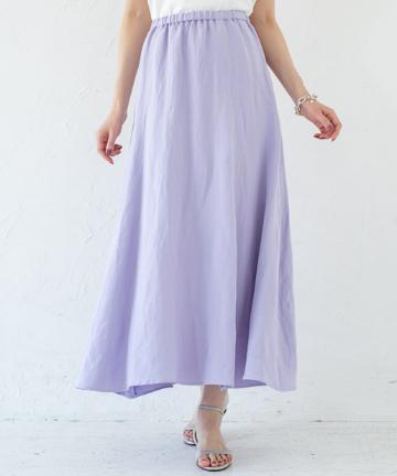 麻混フレアスカート