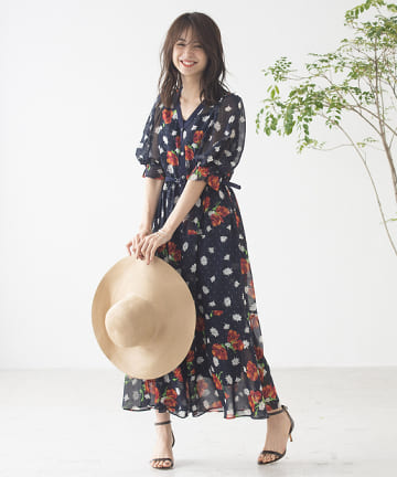 【MUVEIL(ミュベール)】アネモネプリントワンピース