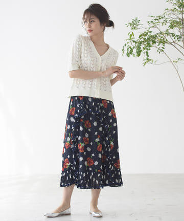 【MUVEIL(ミュベール)】アネモネプリントスカート