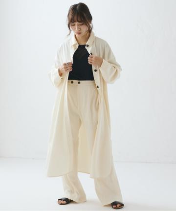 ロングシャツジャケット風ワンピース/セットアップ