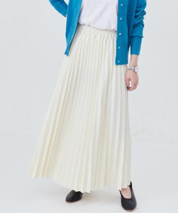 フェイクレザープリーツロングスカート