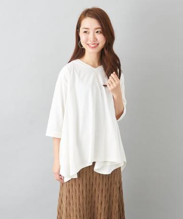 Chez toi(シェトワ) 【ゆったりシルエット】綿100フレアカットプルオーバー