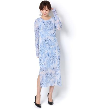 【BAUM UND PFERDGARTEN】マーブルメッシュワンピース