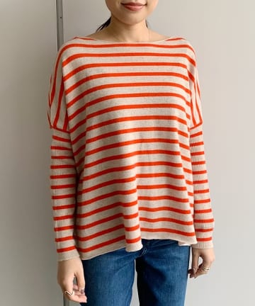 【DEMYLEE】カシミアボーダーニット