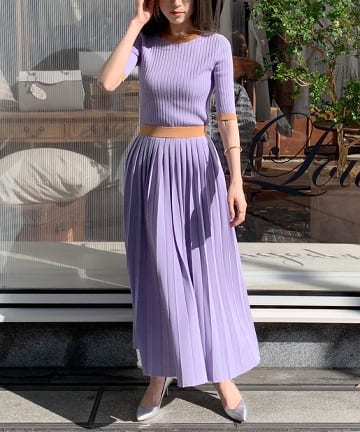 【DEMYLEE】5分袖リブニット