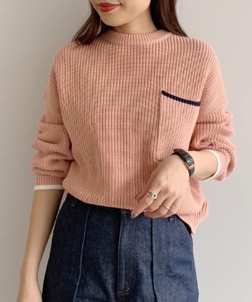 【DEMYLEE】ポケットパイピングニット