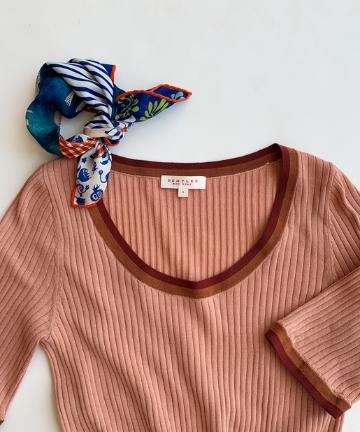 【DEMYLEE】バイカラーニット