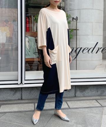 【DEMYLEE】バイカラーワンピース