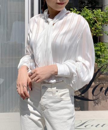 【EQUIPMENT】ボウタイシャツブラウス