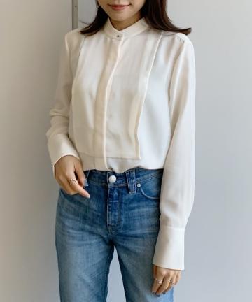 【EQUIPMENT】サテンコンビブラウス