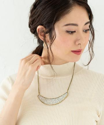 【LENA BERNARD】ジルコニア半月ネックレス