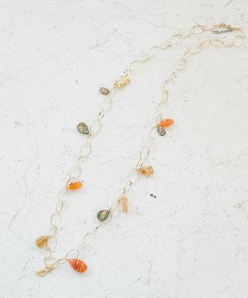 【a.v.max】オレンジロングネックレス
