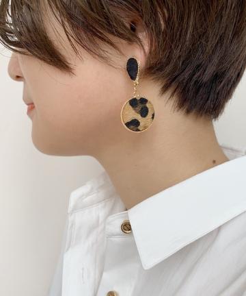 【ZHUU】レオパードハラコピアス