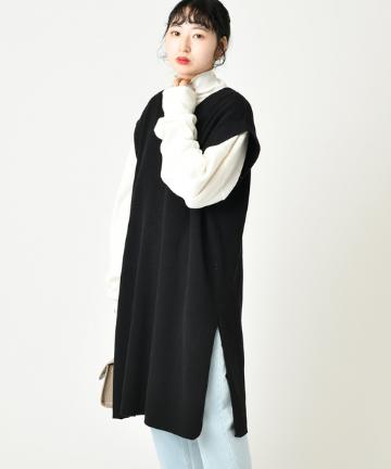 ロングニットベスト