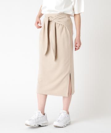 ミニ裏毛前リボンスカート