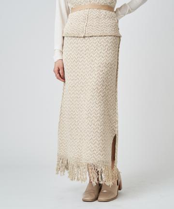 MIXフリンジニットスカート /セットアップ