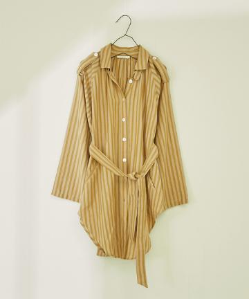 【Mes Demoiselles】 ストライプシャツブラウス