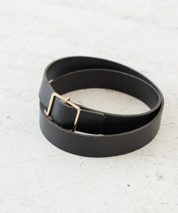 スクエアバックルレザーベルト