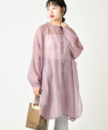 シアースタンドカラードルマンシャツ