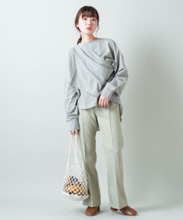 リネンライクセンタープレスパンツ