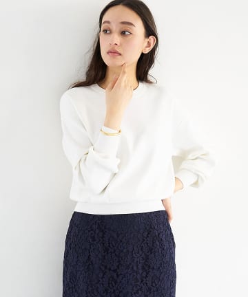 【手洗い可】裏毛風クルーニット