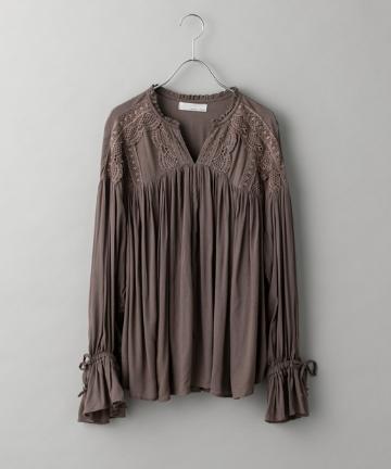 prose verse(プロズヴェール) フリル襟レース切り替えブラウス