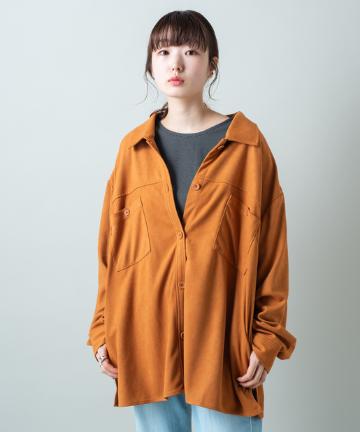 スエードライク起毛シャツジャケット