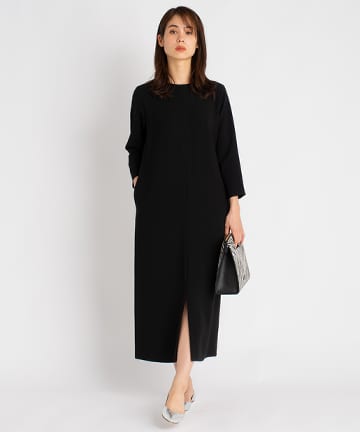 【手洗い可・フォーマル対応可】トリアセ混ナローワンピース