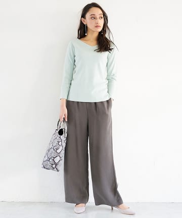 フィブリルサテンドロストワイドパンツ