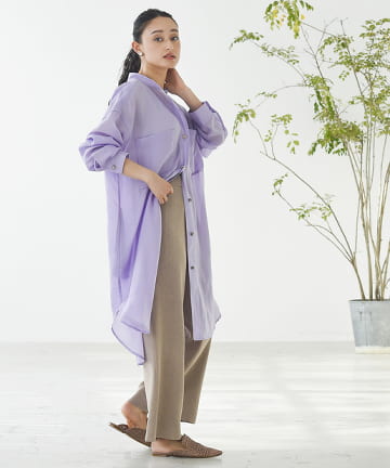 【CLASSY4月号掲載・手洗い可】シアーチュニックシャツ