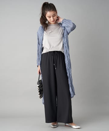 コットンシルクオーバーシャツワンピース