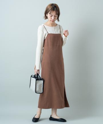 ストレッチベロアキャミワンピース