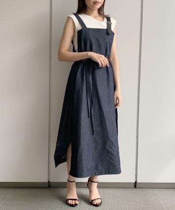 サイドオープンレイヤードワンピース