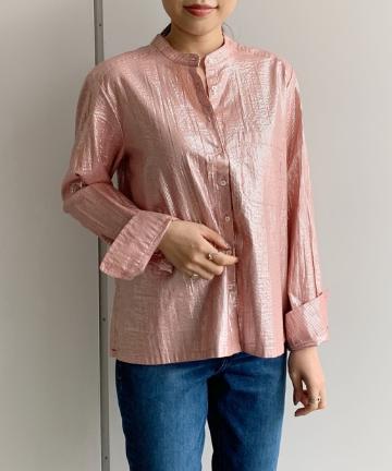 【XiRENA】ラメスキッパーピンストライプシャツ