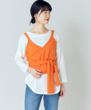 カシュクールニットビスチェ