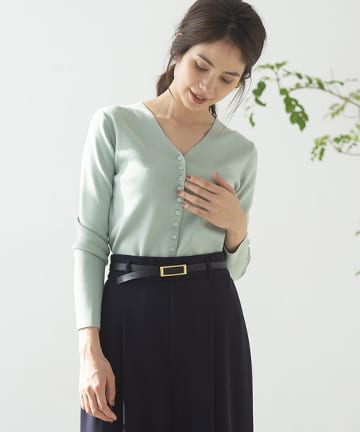 【手洗い可】総針Vネックカーディガン