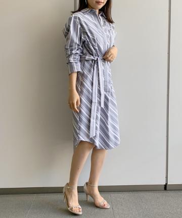 【Mykke Hofmann】ストライプシャツワンピース
