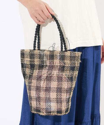 【HALIN(ハリン)】チェックカゴバッグ