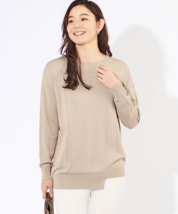 ワイドリブチュニックニット