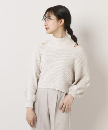[mline]柄編みショートカーディガン