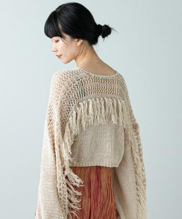 (Mes Demoiselles) バックフリンジニット
