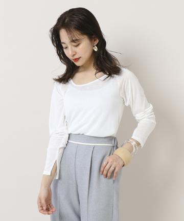 [mline]変形ネックロングTシャツ