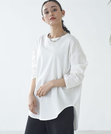 【洗える】SUVIN GIZAワイドカットソー