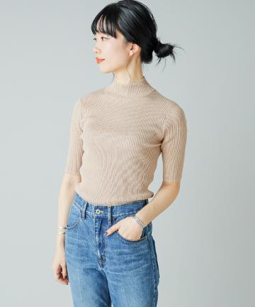 コットンカシミヤリブニット
