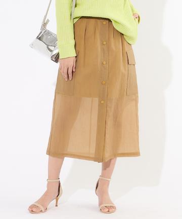 【TELA（テラ）・洗える】フロントボタンスカート