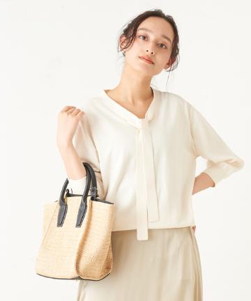 ≪UVカット機能付き≫ボウタイ付き7分袖プルオーバー