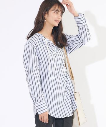 【TELA(テラ)・洗える】ストライプシャツ