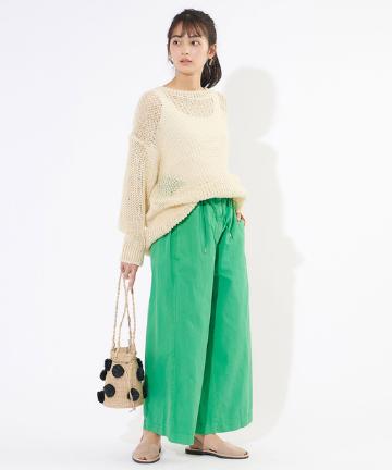 【TELA(テラ)・洗える】ウエストドロストパンツ