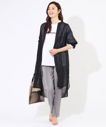 【手洗い可】フロントZIPギャザーコート