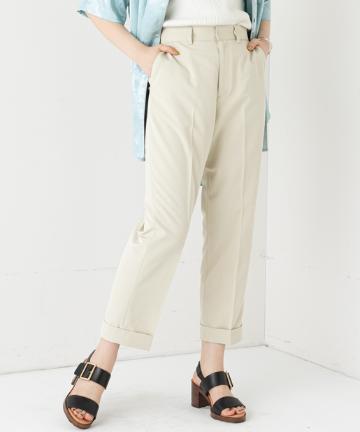 センタープレス裾ダブルパンツ